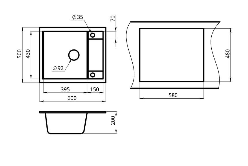 Превью картинка Кварцевая мойка GRANULA 6002, ПЕСОК #4