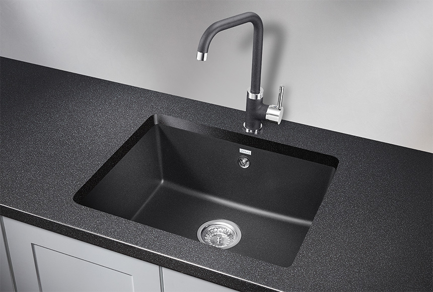 Фото Кварцевая мойка GRANULA 5551, ЧЁРНЫЙ