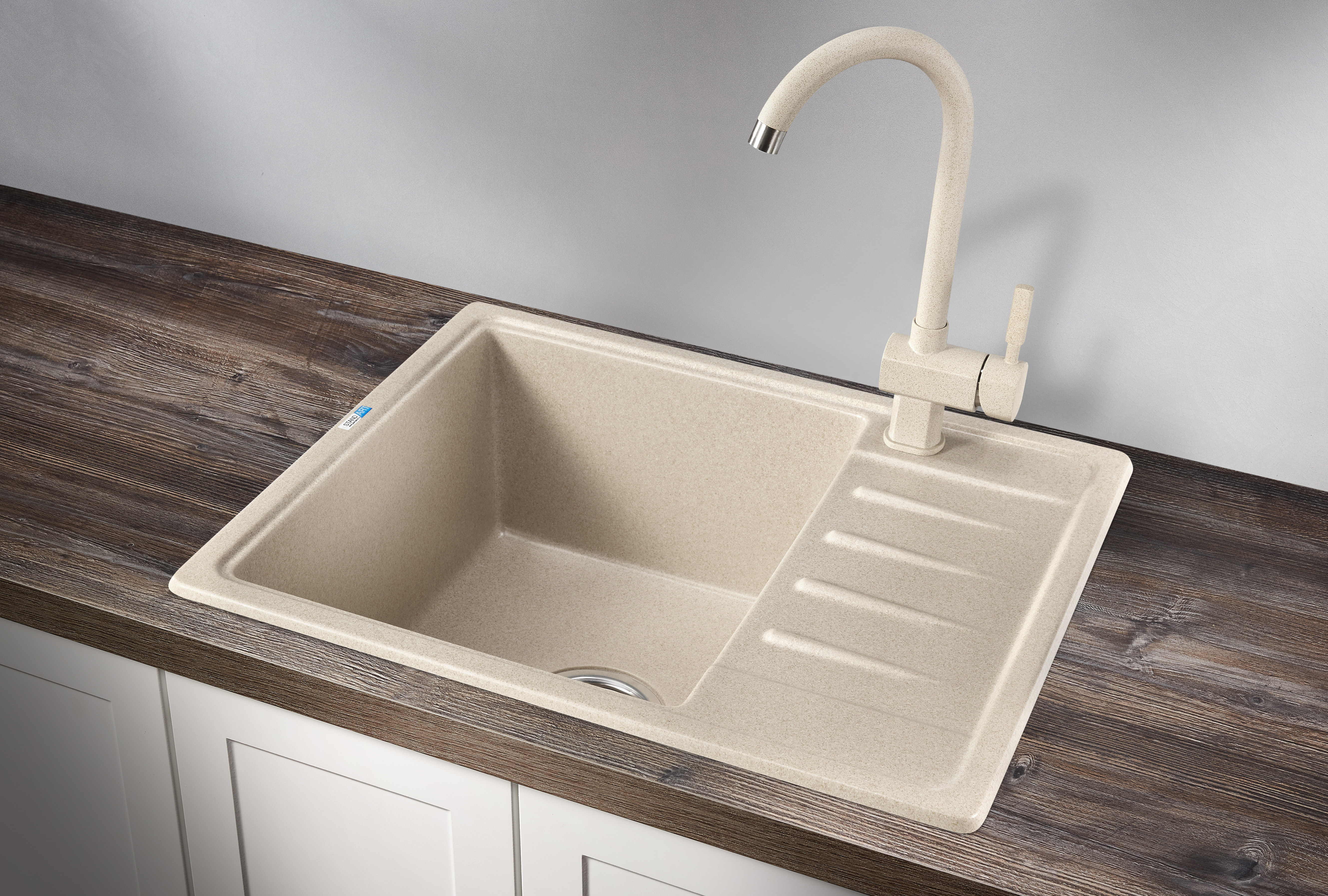 Фото Кварцевая мойка GRANULA 5803, БЕЖЕВЫЙ