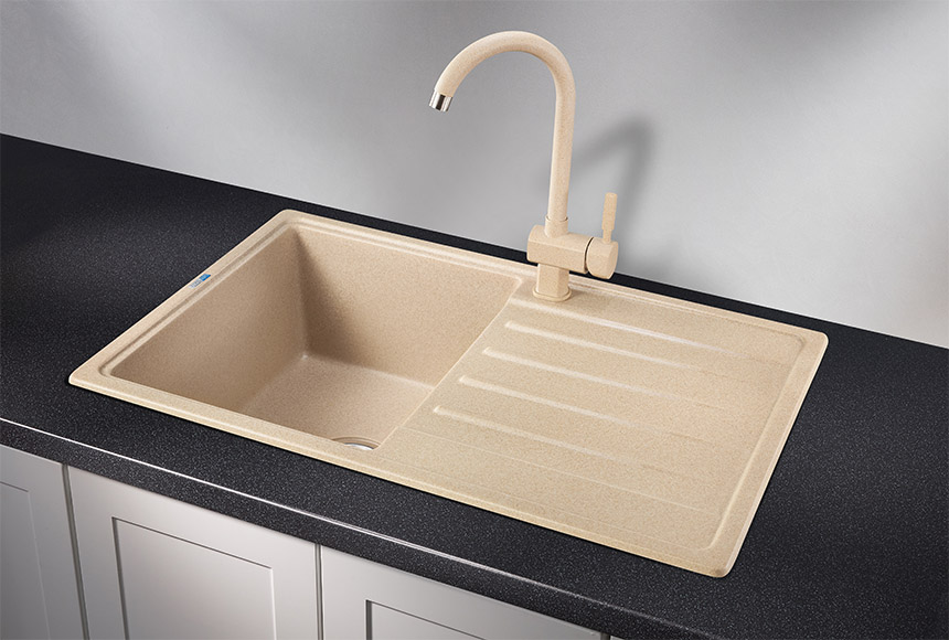 Фото Кварцевая мойка GRANULA 7602, БЕЖЕВЫЙ