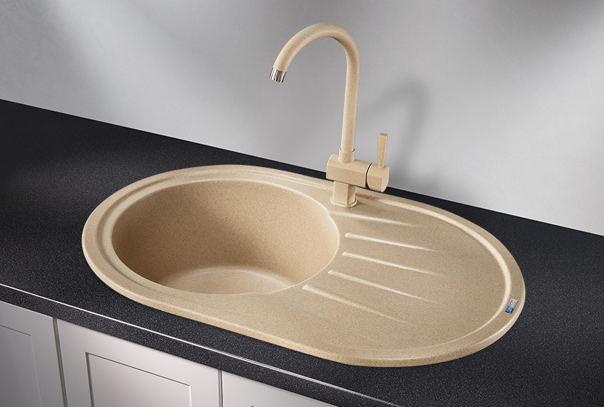 Фото Кварцевая мойка GRANULA 7601, БЕЖЕВЫЙ