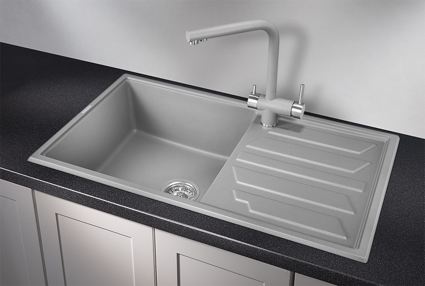 Фото Кварцевая мойка GRANULA 8601, АЛЮМИНИУМ