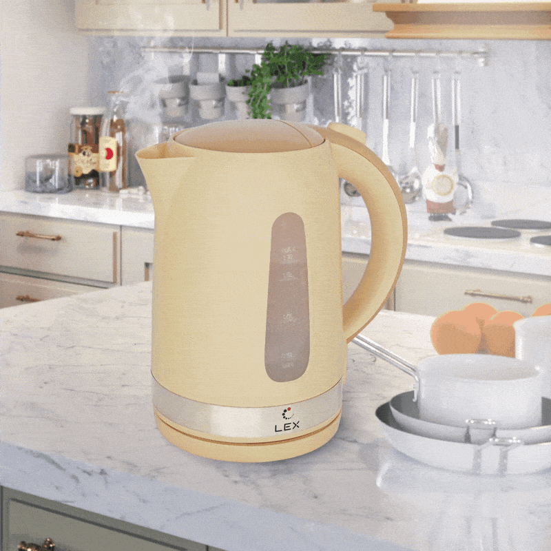 Картинка Lex LX 30028-3, чайник электрический (бежевый)
