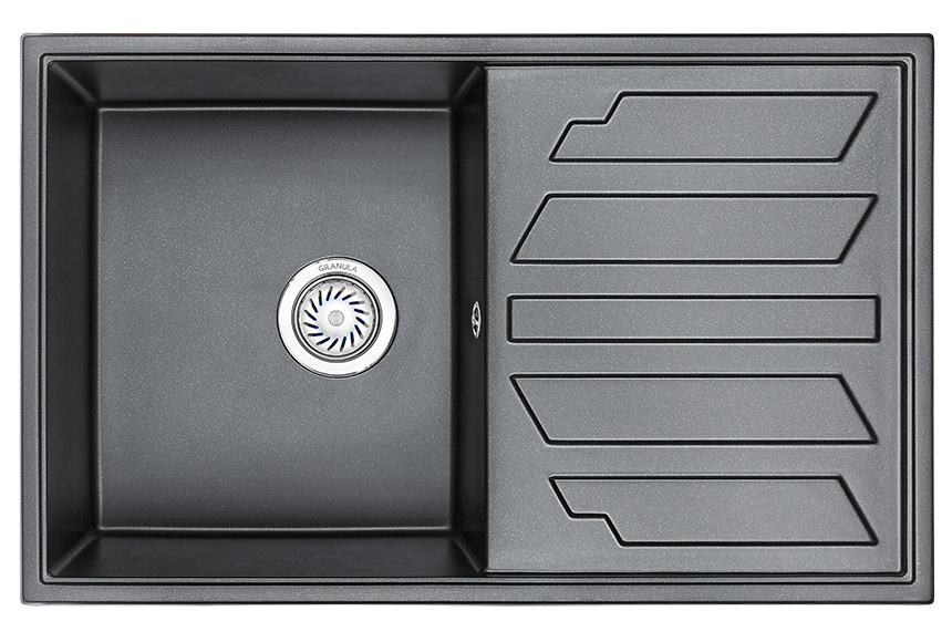 Превью картинка Кварцевая мойка GRANULA 8002, ШВАРЦ #2