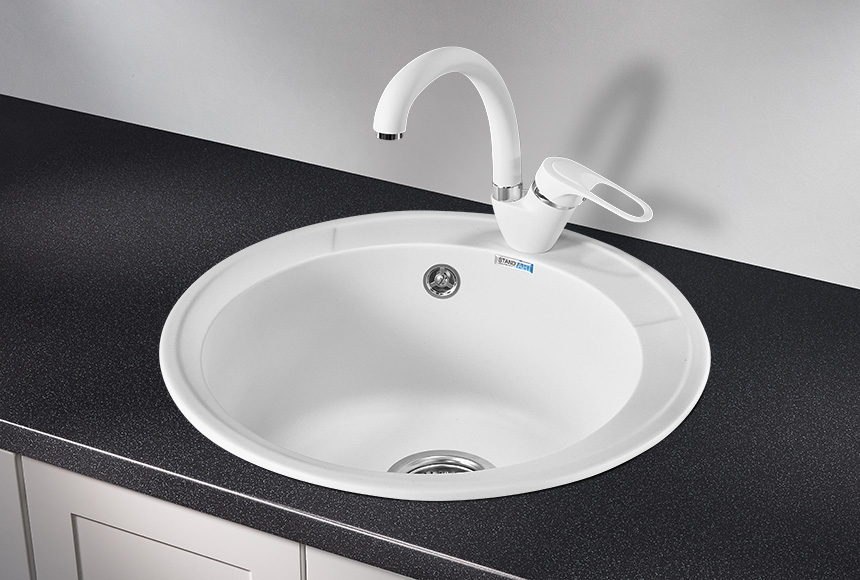 Фото Кварцевая мойка GRANULA 4802, БЕЛЫЙ