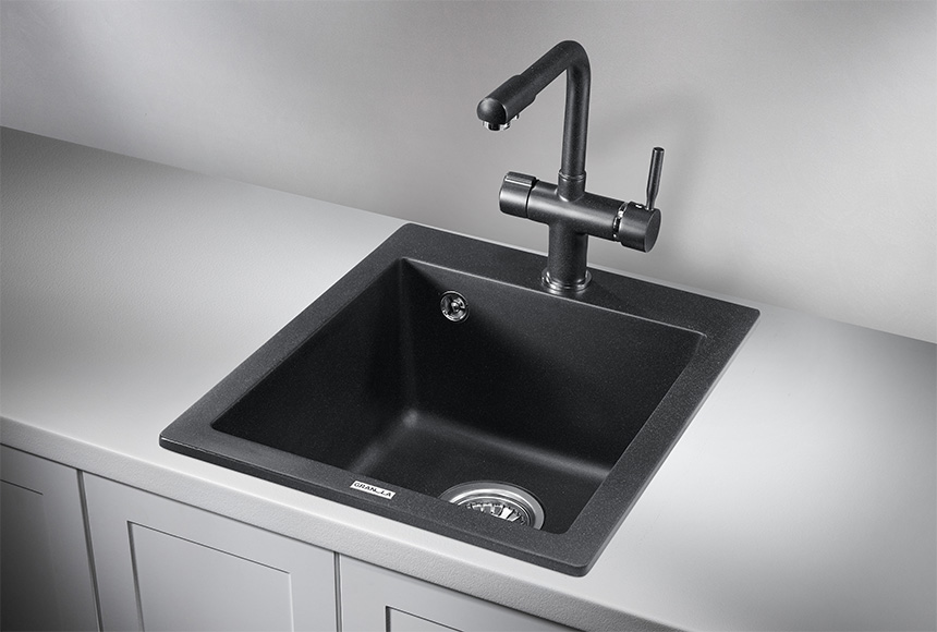 Фото Кварцевая мойка GRANULA 4201, ЧЁРНЫЙ