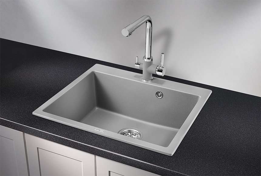 Фото Кварцевая мойка GRANULA 6001, АЛЮМИНИУМ
