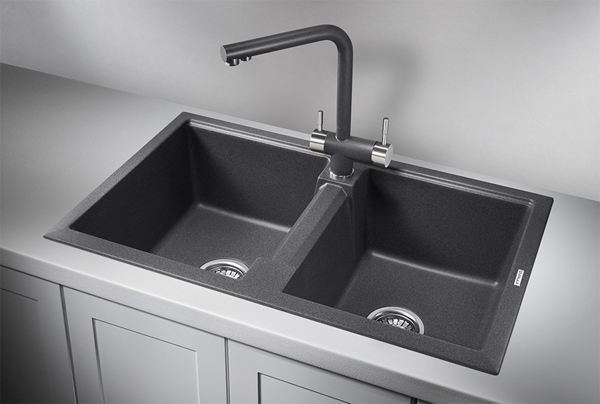 Фото Кварцевая мойка GRANULA 8101, ГРАФИТ