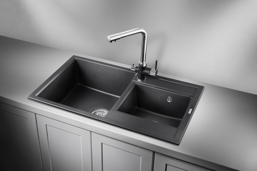 Фото Кварцевая мойка GRANULA 8201, ЧЁРНЫЙ