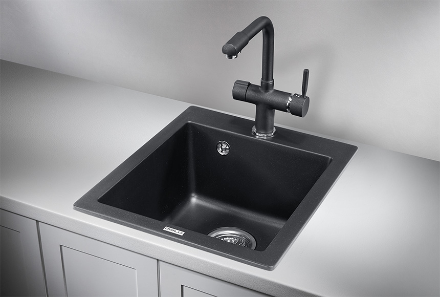 Фото Кварцевая мойка GRANULA 4201, ШВАРЦ