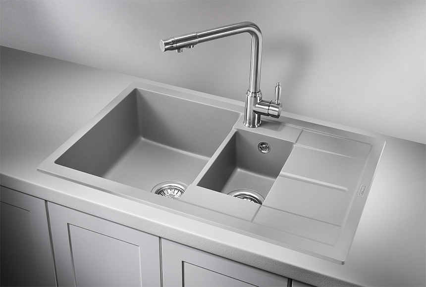 Фото Кварцевая мойка GRANULA 7802, АЛЮМИНИУМ