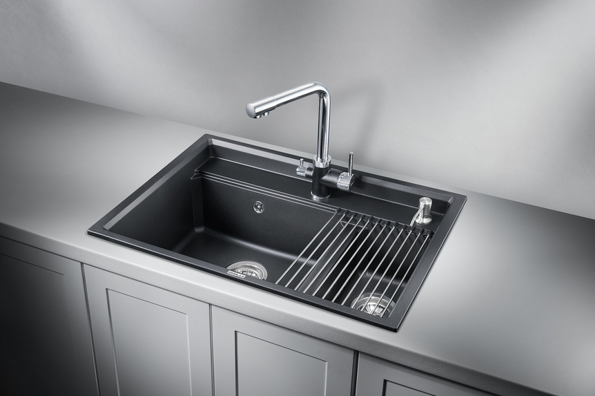 Фото Кварцевая мойка GRANULA 7302, ШВАРЦ