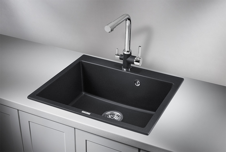 Фото Кварцевая мойка GRANULA 6001, ЧЁРНЫЙ