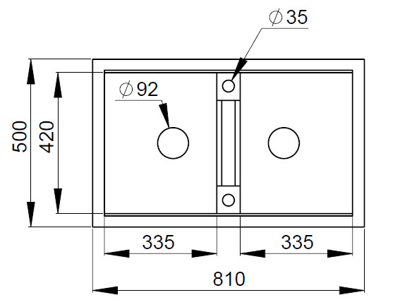 Превью картинка Кварцевая мойка GRANULA 8101, ГРАФИТ #3