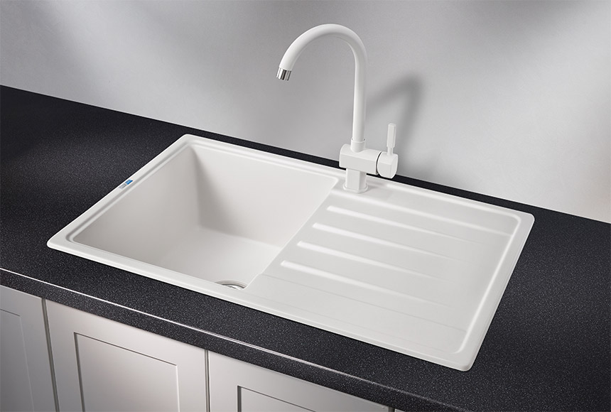 Фото Кварцевая мойка GRANULA 7602, БЕЛЫЙ