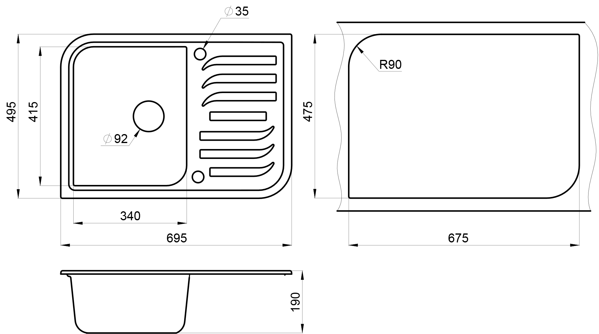 Превью картинка Кварцевая мойка GRANULA 7001, АРКТИК #4