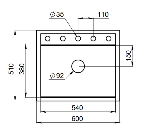 Превью картинка Кварцевая мойка GRANULA 6003, ШВАРЦ #5