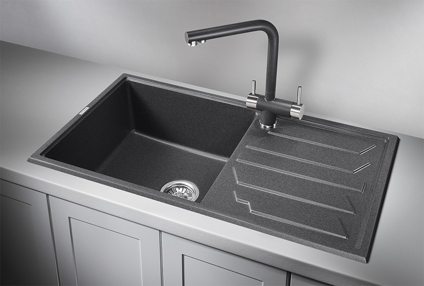 Фото Кварцевая мойка GRANULA 8601, ГРАФИТ