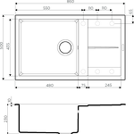 Превью картинка Гранитная мойка Omoikiri Sumi 86-PL Tetogranit/платина #2