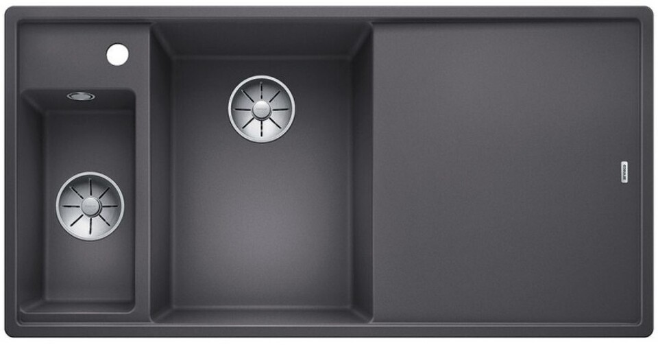 Фото Гранитная мойка Blanсo BLANCO AXIA III 6 S темная скала чаша слева, разделочный столик ясень c кл.-авт. InFino®