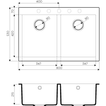Превью картинка Гранитная мойка Omoikiri Bosen 80-2-WH Tetogranit/белый #2