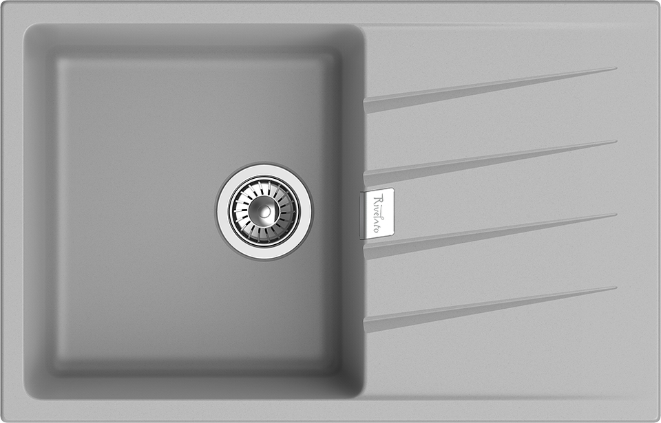 Фото Кварцевая мойка Rivelato RAUM 78 1-чаша 780*500мм grigio metallizzato