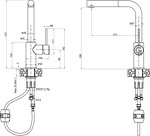 Превью картинка Смеситель для кухни Rivelato Albano Г-обр.с выдвижной лейкой D-35мм antracite/oro #2