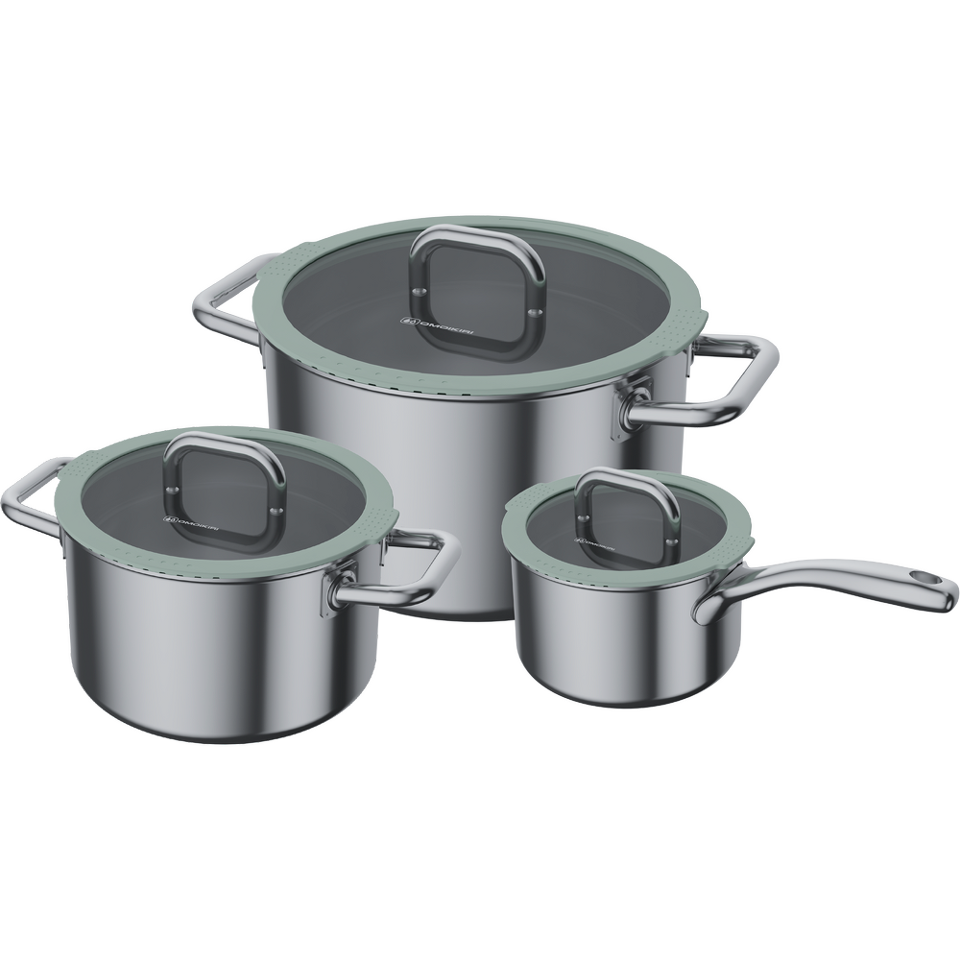 Фото Кастрюля Omoikiri Набор посуды Kenrei Set OL olive