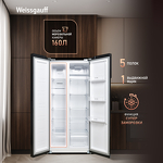 Превью картинка  Холодильник side by side Weissgauff WSBS 410 Inverter NoFrost Black #3
