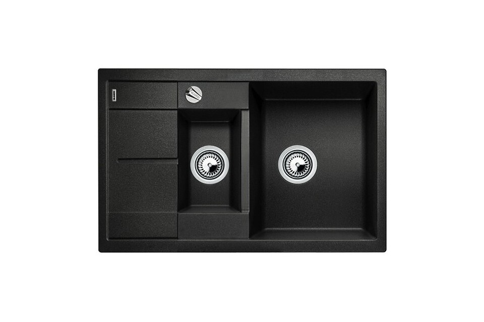 Фото Гранитная мойка Blanсo METRA 6S Compact SILGRANIT PuraDur антрацит с клапаном-автоматом
