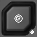 Превью картинка Кварцевая мойка Rivelato LOCUS 50 1-чаш 500*500 nero #1