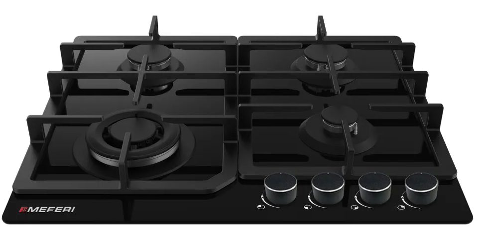Фото Газовая варочная панель Meferi MGH604BK GLASS COMFORT