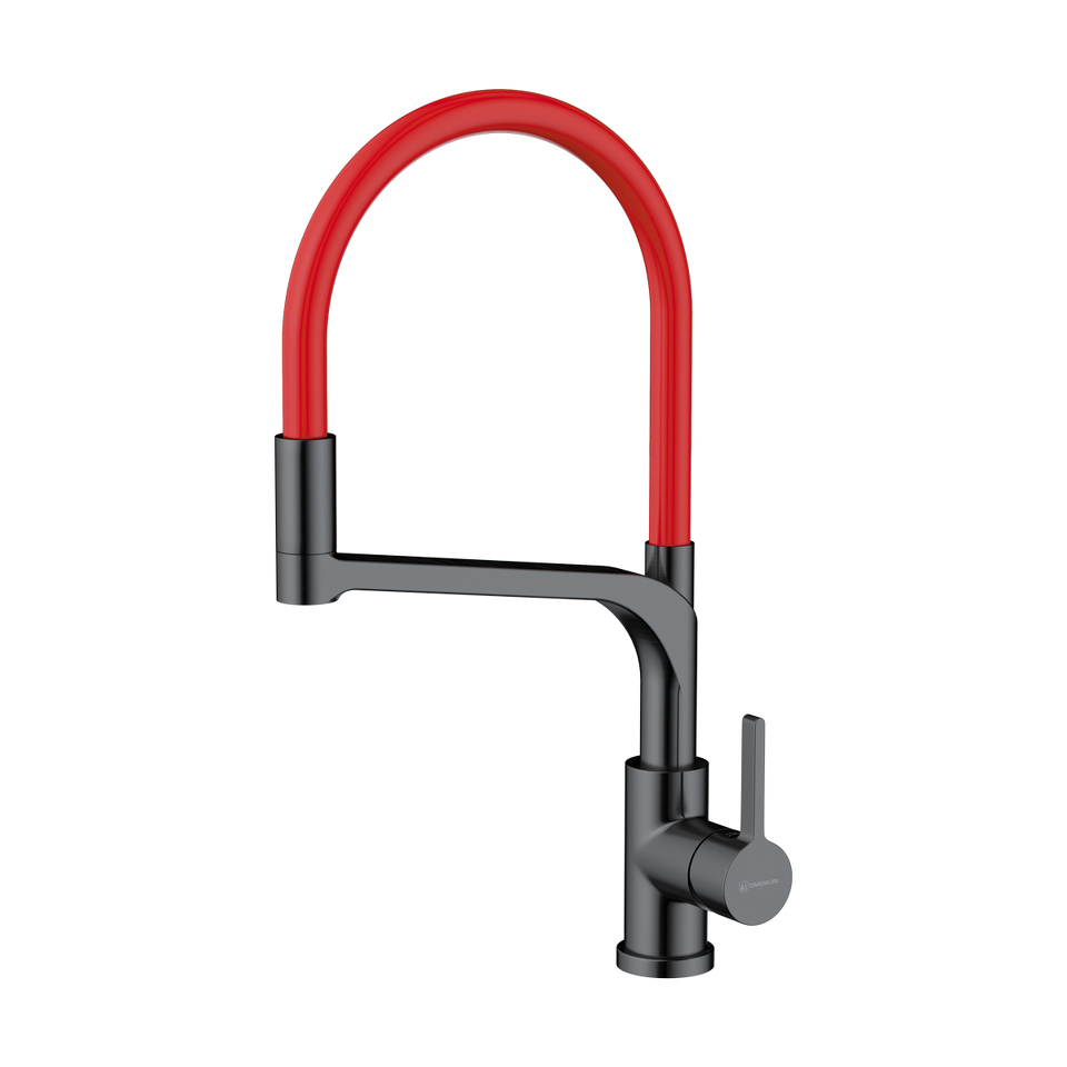 Фото Смеситель для кухни Omoikiri Sinto 2 Plus-GM-R латунь/вороненая сталь/красный