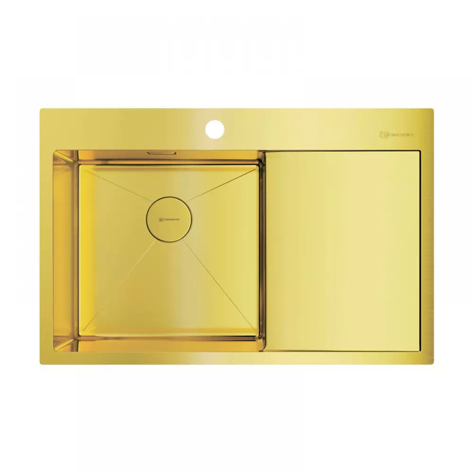 Фото Металлическая мойка Omoikiri Akisame 78-L-LG нерж. сталь/светлое золото