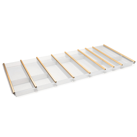 Картинка NinkaPlast Лоток CUISIO PRO для столовых приборов, ширина фасада 1200 мм, 1095-1120х473х55 мм, белый/золото