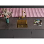 Превью картинка Металлическая мойка Omoikiri Tadzava 39-U/I-LG нерж. сталь/светлое золото #3