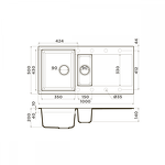 Превью картинка Гранитная мойка Omoikiri Sakaime 100-2-PL Tetogranit/платина #2