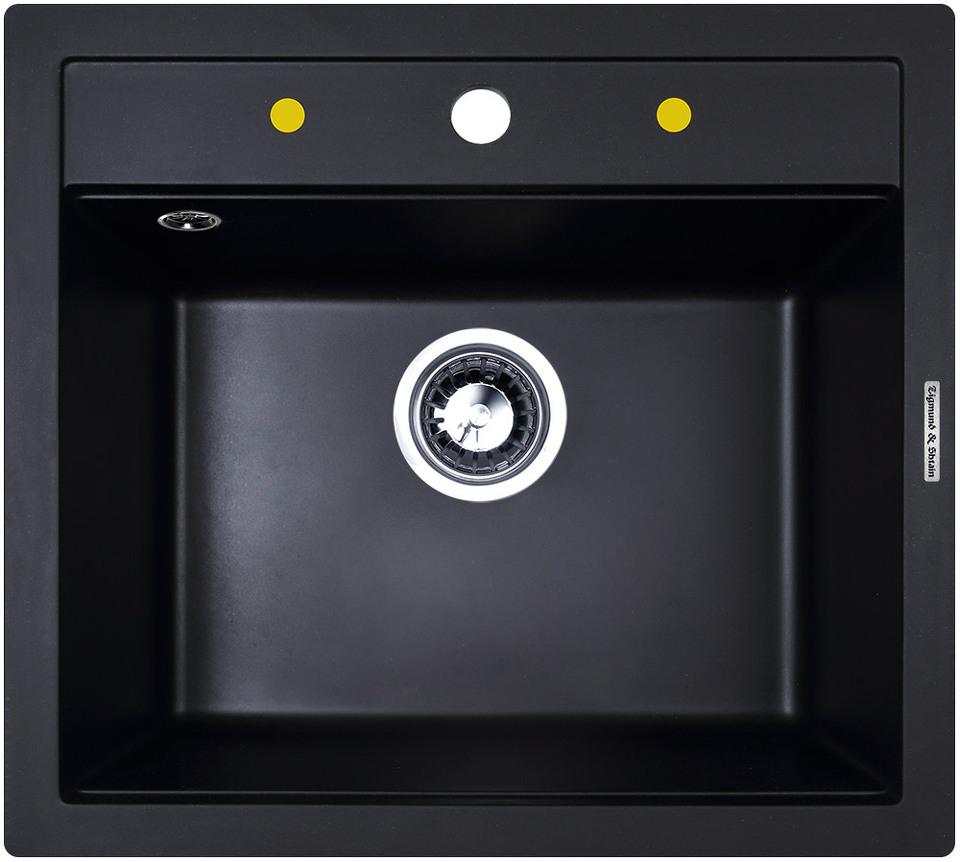 Фото Гранитная мойка Zigmund & Shtain PLATZ 560 Чёрный базальт