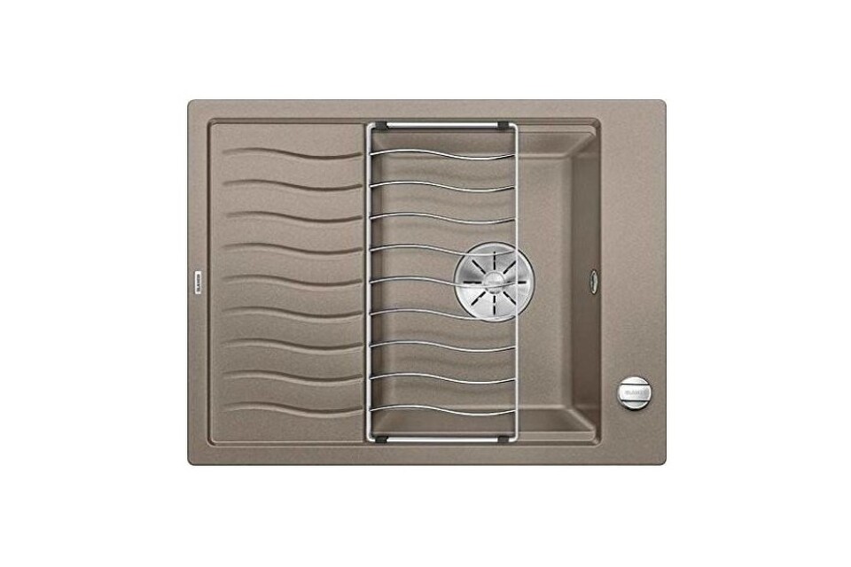 Фото Гранитная мойка Blanсo ELON 45S SILGRANIT PuraDur серый беж с кл.-авт. InFino