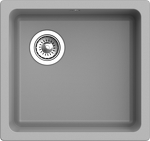 Превью картинка Кварцевая мойка Rivelato BERKANA 45 подст.монтаж 1-чаш 485*455 grigio metallizzato #1