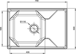 Превью картинка Мраморная мойка GranFest UNIQUE 740L Белый #3