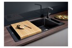 Превью картинка Гранитная мойка Blanсo AXIA III XL 6 S SILGRANIT PuraDur черный, разделочный столик ясень c кл.-авт. InFino #2