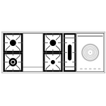 Превью картинка Центр варочный ILVE P15FSDNE3/SSC нержавеющая сталь (фурн. хром) #2