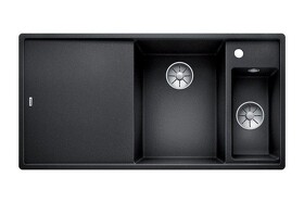 Картинка Blanсo AXIA III 6 S-F SILGRANIT PuraDur антрацит чаша справа, доска стекло c кл.-авт. InFino