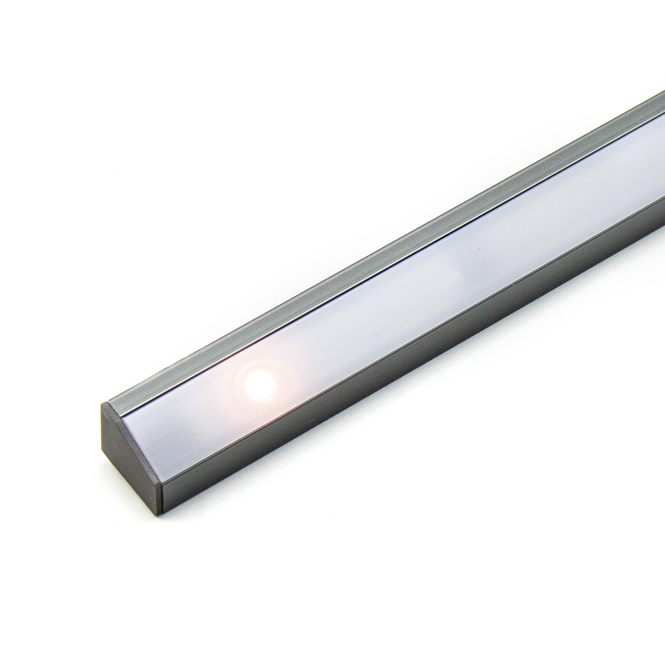 Фото DLIGHT Светодиодный светильник COR MASTER с сенсорным выключателем СЛЕВА, 9.6 W/м, холодный, антрацит