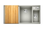 Превью картинка Гранитная мойка Blanсo AXIA III 6 S-F SILGRANIT PuraDur белый чаша справа, доска ясень c кл.-авт. InFino #6
