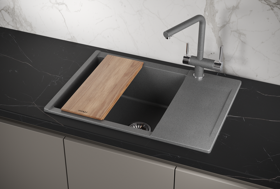 Фото Кварцевая мойка GRANULA 7003, ГРАФИТ