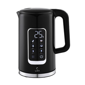 Картинка Lex LXK 30025-2, чайник стальной с двойнами стенками ( черный)