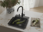 Превью картинка Гранитная мойка Rivelato TESORO 405 1-чаш 400*510 antracite #4