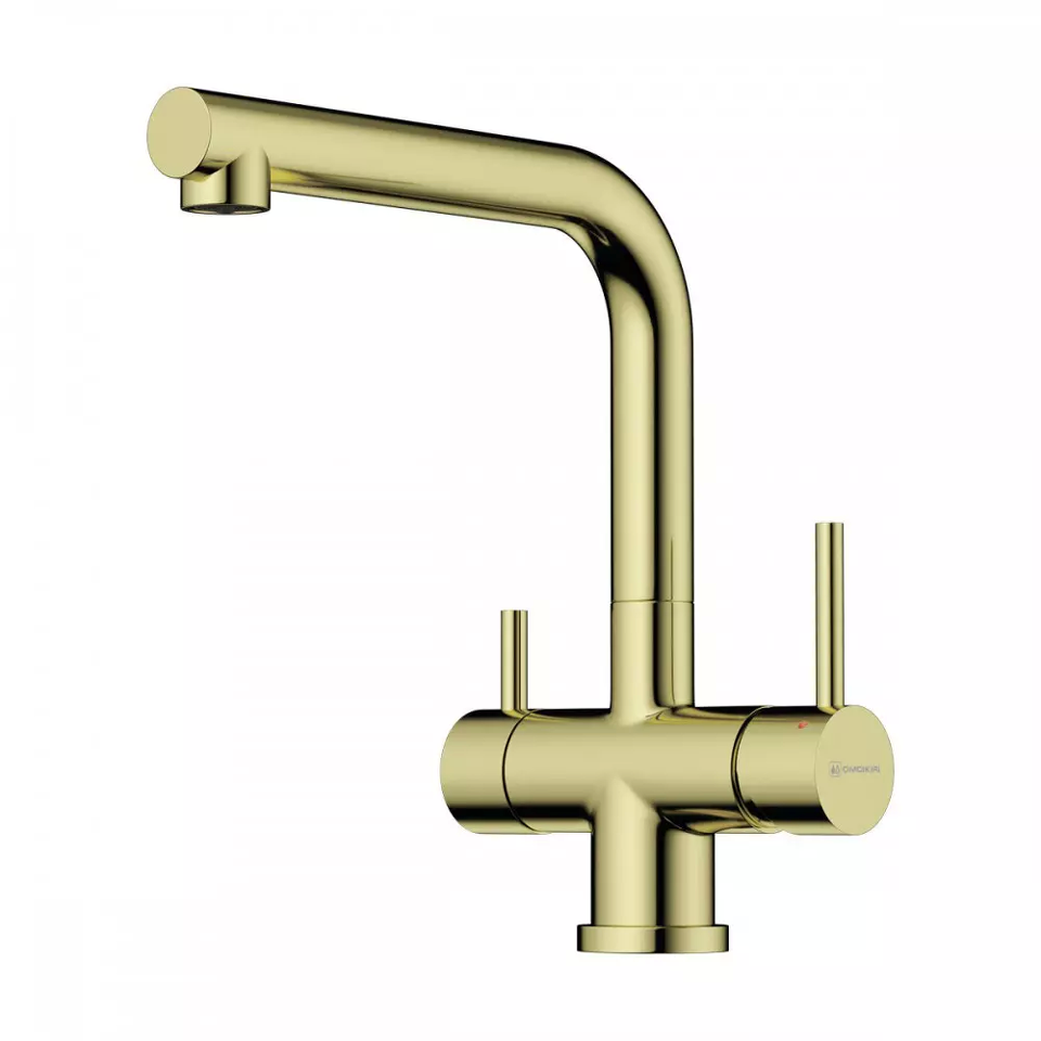 Фото Смеситель для кухни Omoikiri Takamatsu-LG нерж. сталь/светлое золото